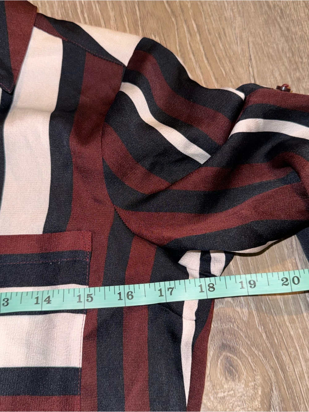 Express the portofino slim Striped Button-Down Shirt Burgundy White Black XS - Picture 12 of 14